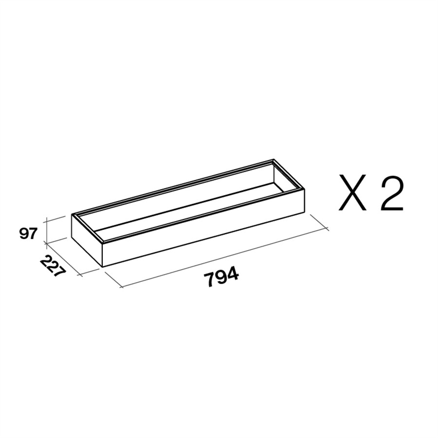 additioanl image for  Falmec Kit of 2 Tray For Island Hood S/S 
