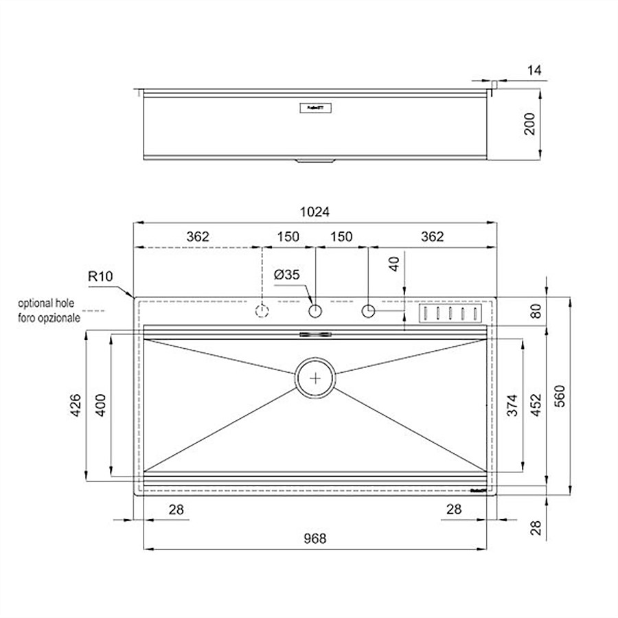 additioanl image for  Foster Sink Milano Flushmount S/Steel 