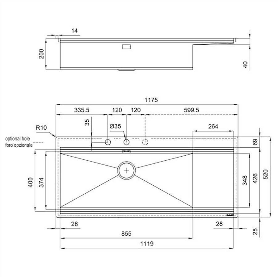 additioanl image for  Foster Sink Milanello Top Mount S/Steel 