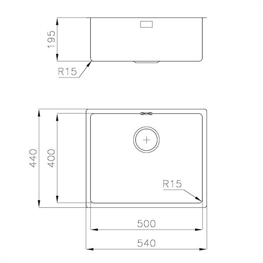 additioanl image for  Foster Sink Filotop 1 Bowl 54 x 44 cm 