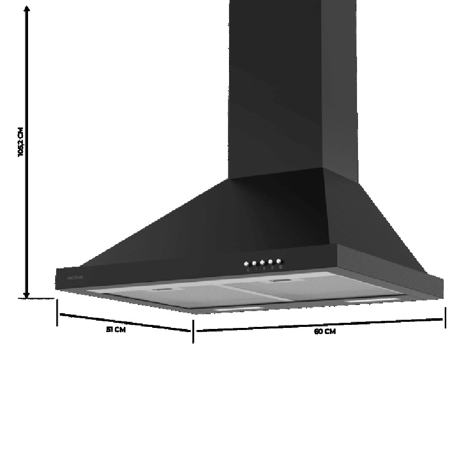 additioanl image for  Cecotec Hood Cappa Black 60 cm 