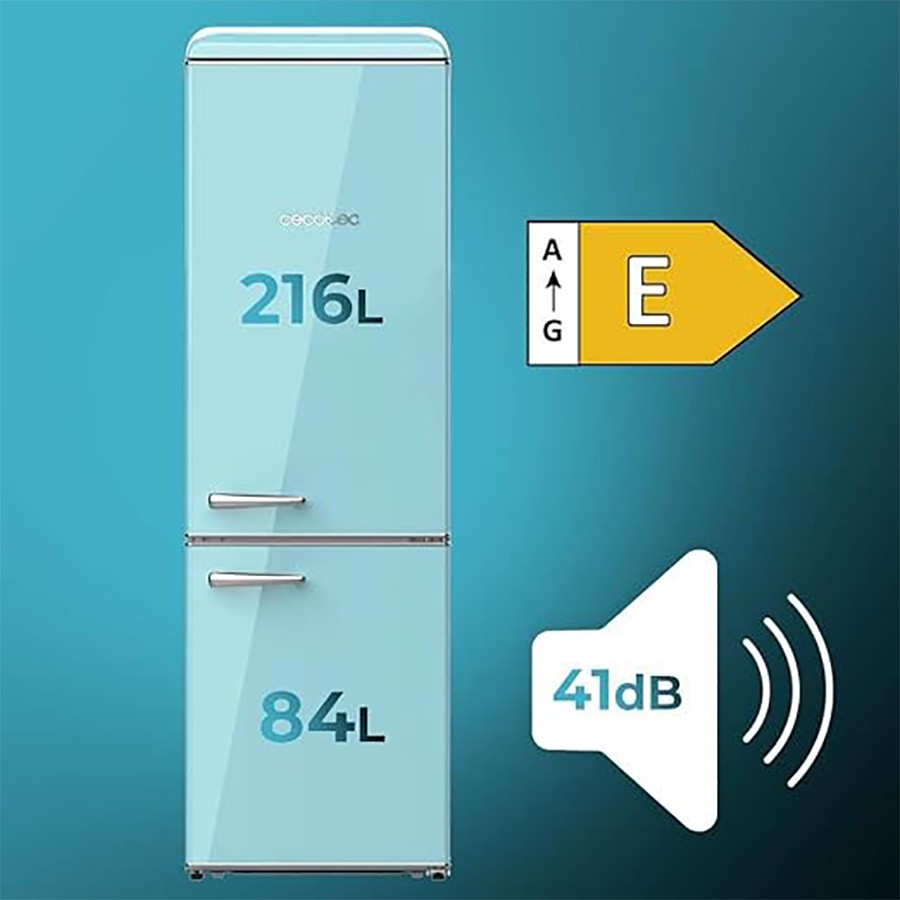 additioanl image for  Cecotec Retro Fridge Combi Blue 300 L 