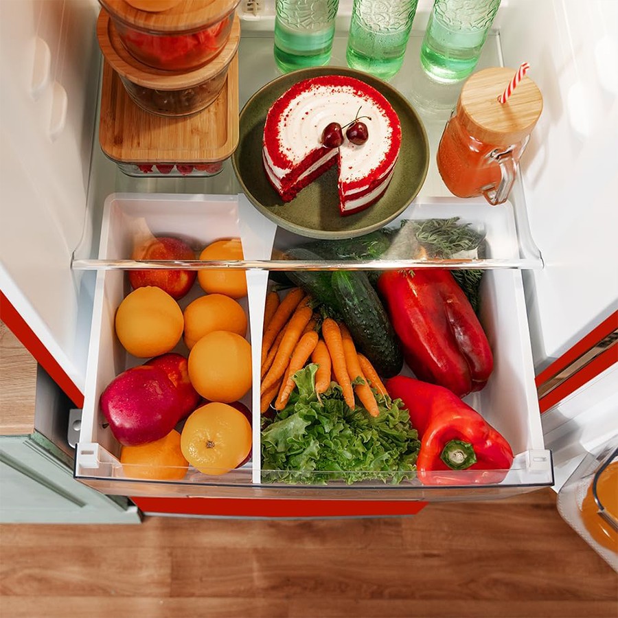 additioanl image for  Cecotec Retro Fridge Combi Red 300L 
