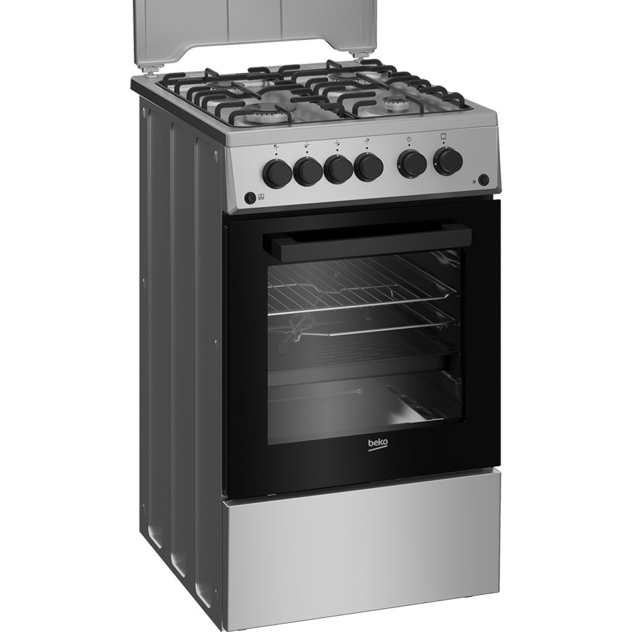 additioanl image for  Beko Cooker Gas 4 Burners Blk & S/Steel 