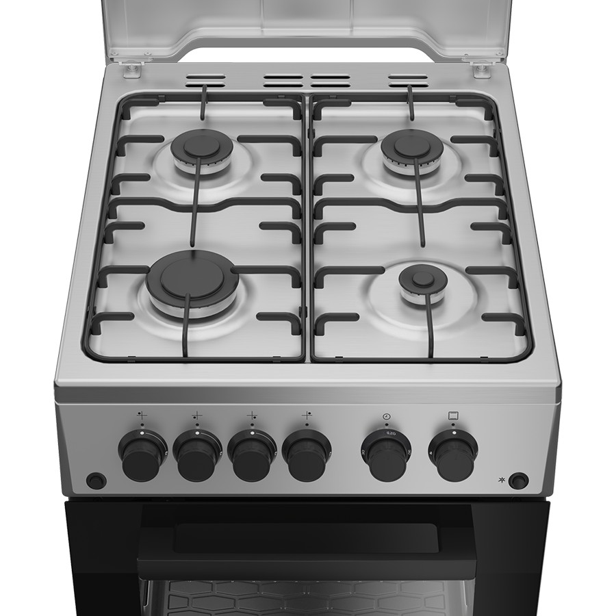 additioanl image for  Beko Cooker Gas 4 Burners Blk & S/Steel 