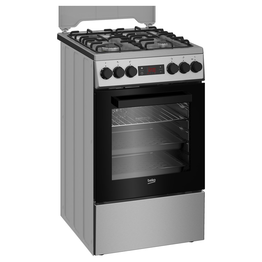 additioanl image for  Beko Cooker Gas Black & S/Steel 4 Burner 