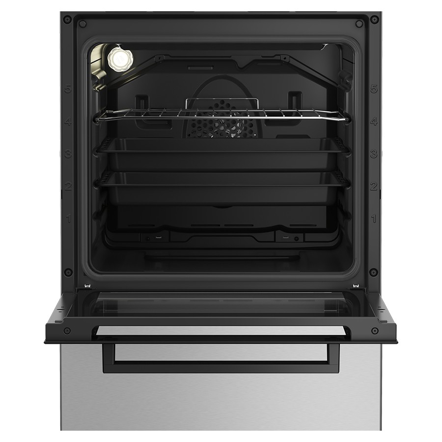 additioanl image for  Beko Cooker Gas Black & S/Steel 4 Burner 