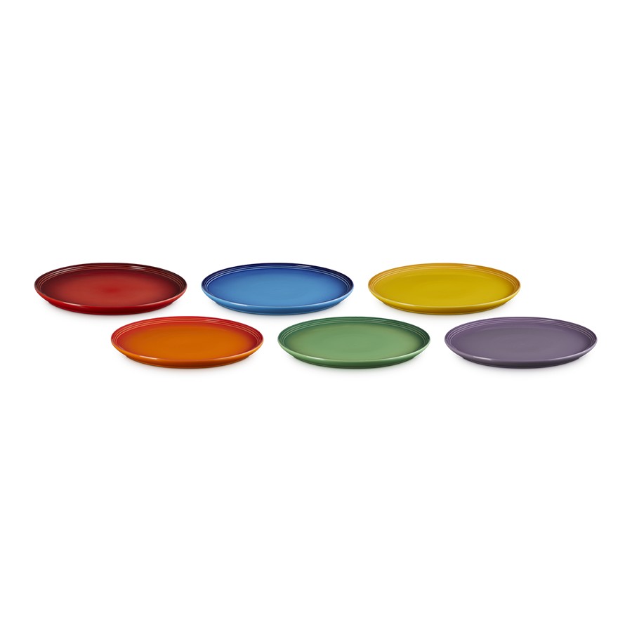 additioanl image for  Le Creuset Rainbow Coupe 6 Dinner Plates 