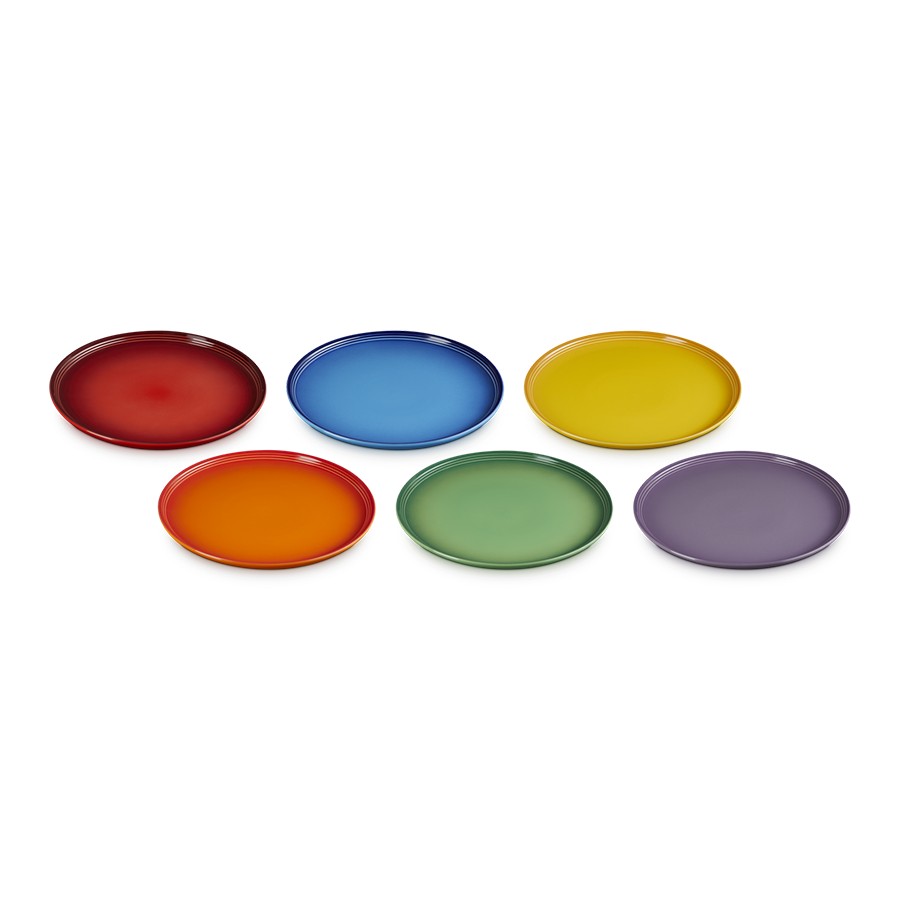 additioanl image for  Le Creuset Rainbow Coupe 6 Dinner Plates 