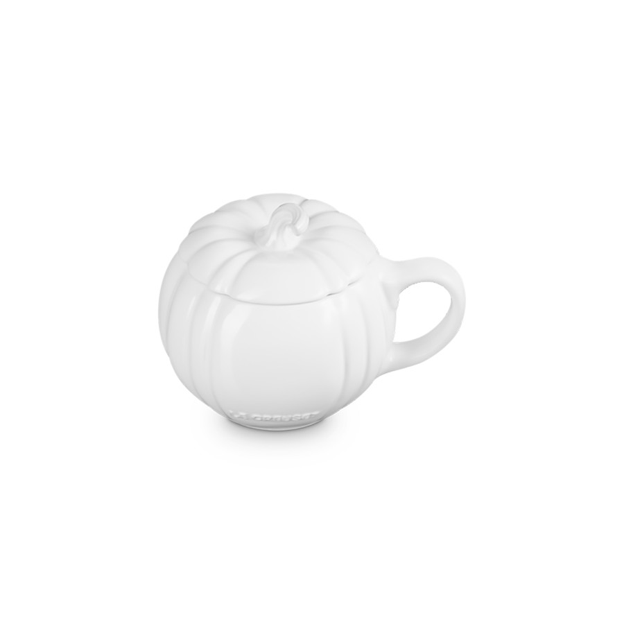 additioanl image for  Le Creuset Pumpkin Mug W/Lid Wht 400 ml 