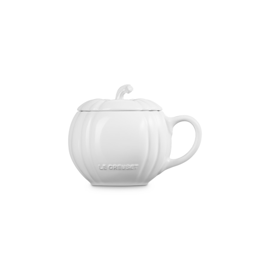additioanl image for  Le Creuset Pumpkin Mug W/Lid Wht 400 ml 