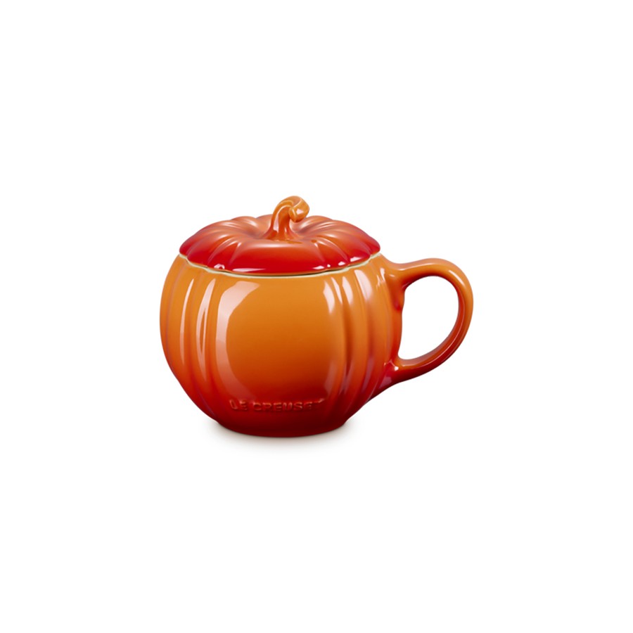 additioanl image for  Le Creuset Pumpkin Mug W/Lid Flame 400ml 