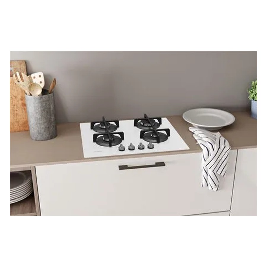 additioanl image for  Indesit Hob Gas 4 Burners White Glass 