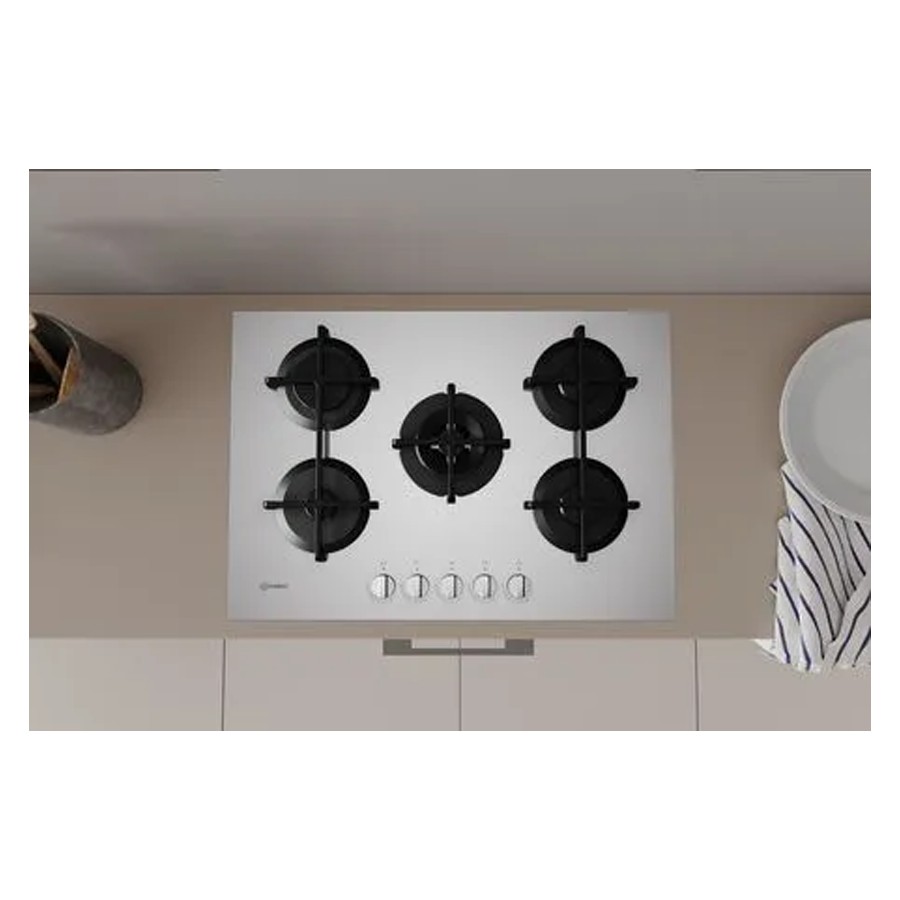 additioanl image for  Indesit Hob Gas 5 Burners White Glass 