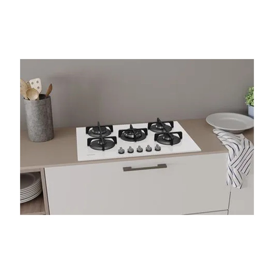 additioanl image for  Indesit Hob Gas 5 Burners White Glass 