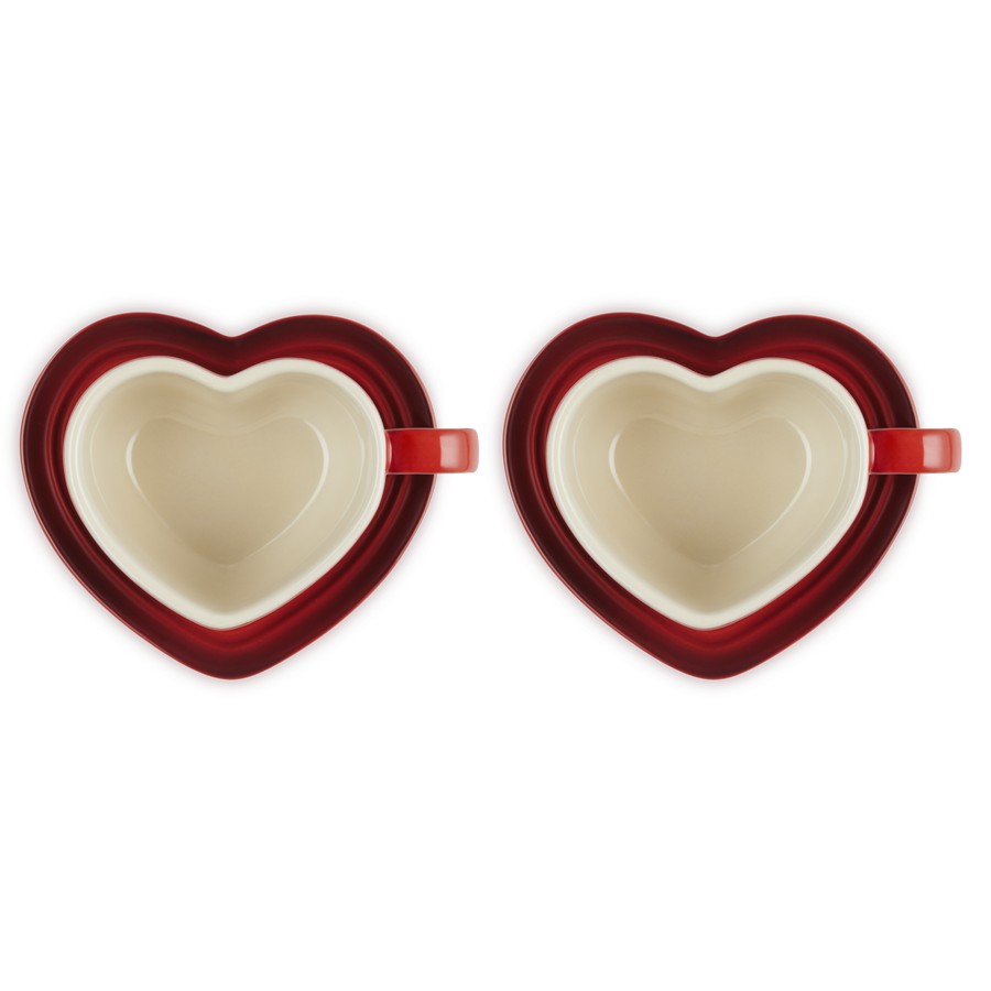 additioanl image for  Le Creuset Set of Hrt. Mug Saucer Cerise 