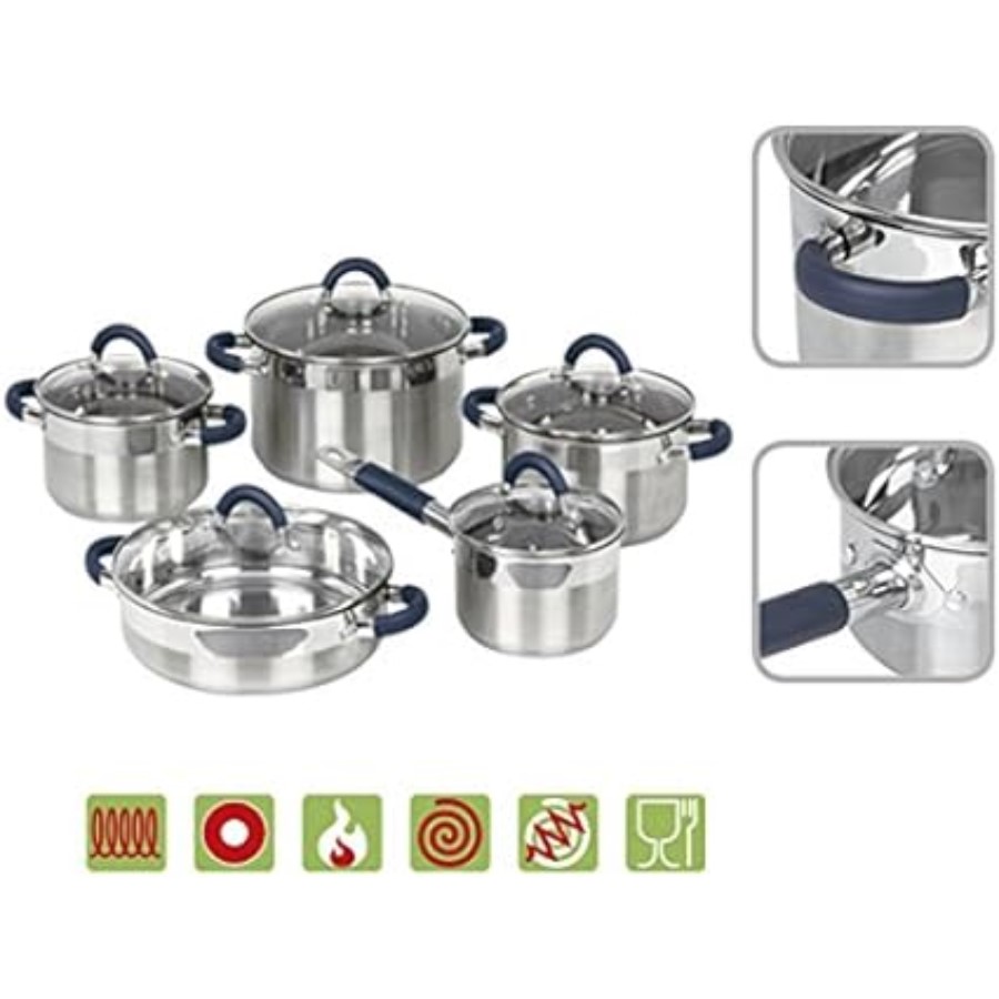 additioanl image for  Jata Set 5 S/Steel Saucepans & Lids 