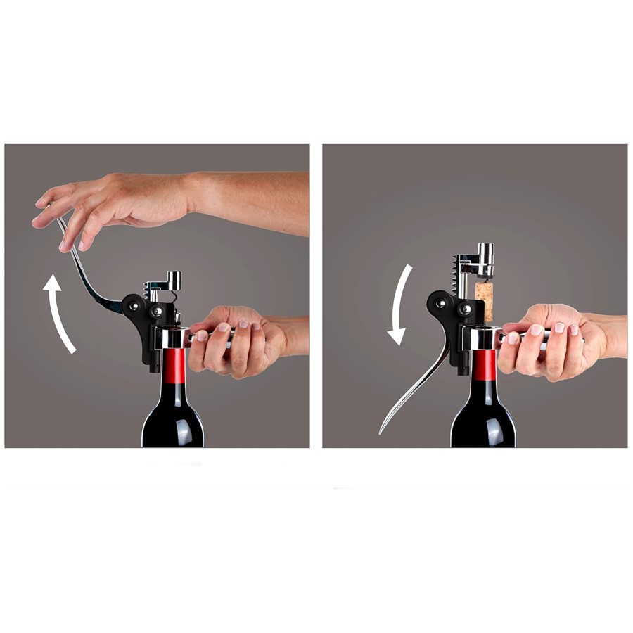 additioanl image for  Vacuvin Lever Corkscrew Horizontal Black 