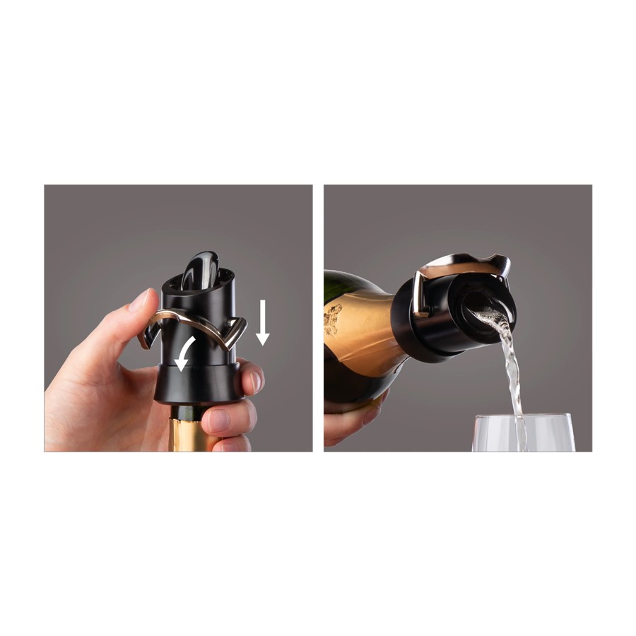 additioanl image for  Vacuvin Champagne Saver & Server Black 