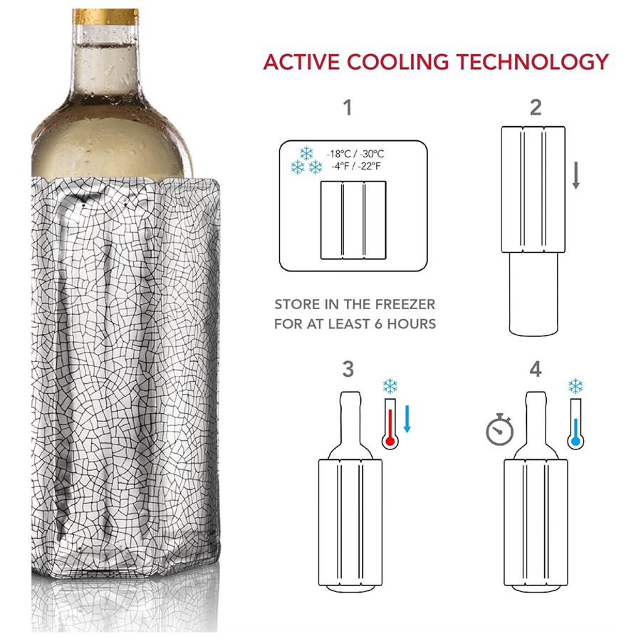 additioanl image for  Vacuvin Wine Cooler Sleeve Silver 
