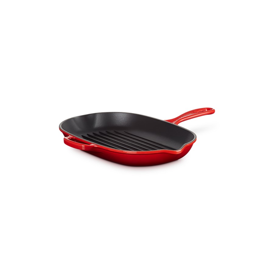 additioanl image for  Le Creuset Oval Skillet Grill Cerise 32c 