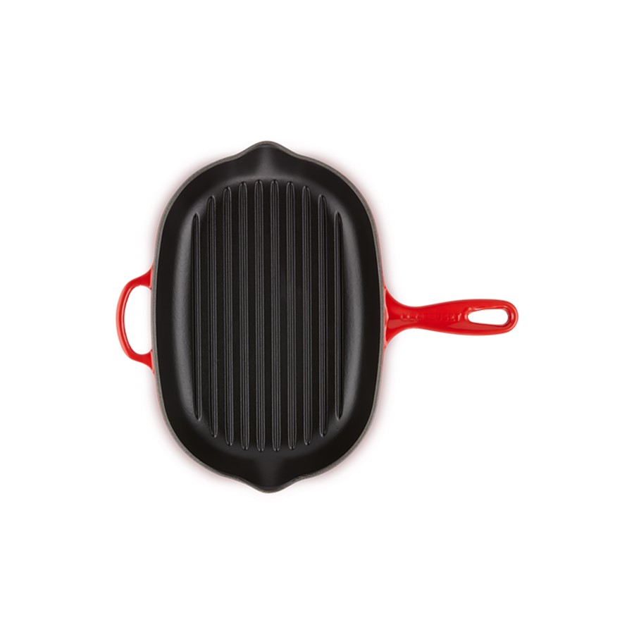 additioanl image for  Le Creuset Oval Skillet Grill Cerise 32c 