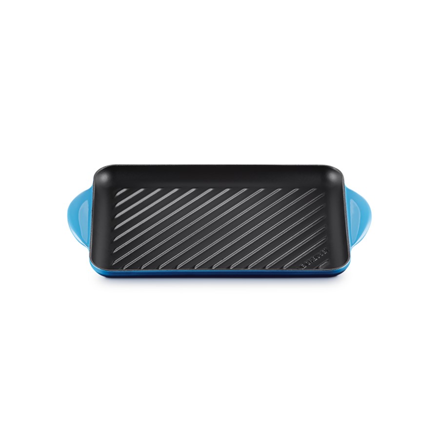 additioanl image for  Le Creuset Rect. Grill Azure Blue 32x21c 