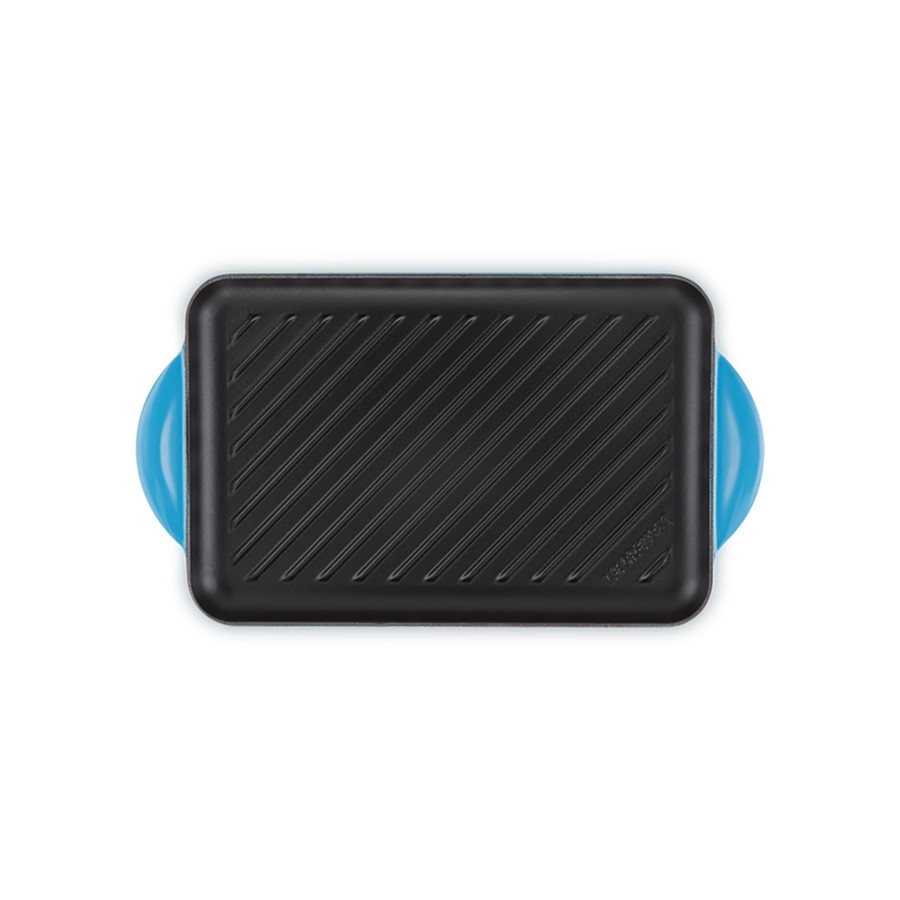 additioanl image for  Le Creuset Rect. Grill Azure Blue 32x21c 