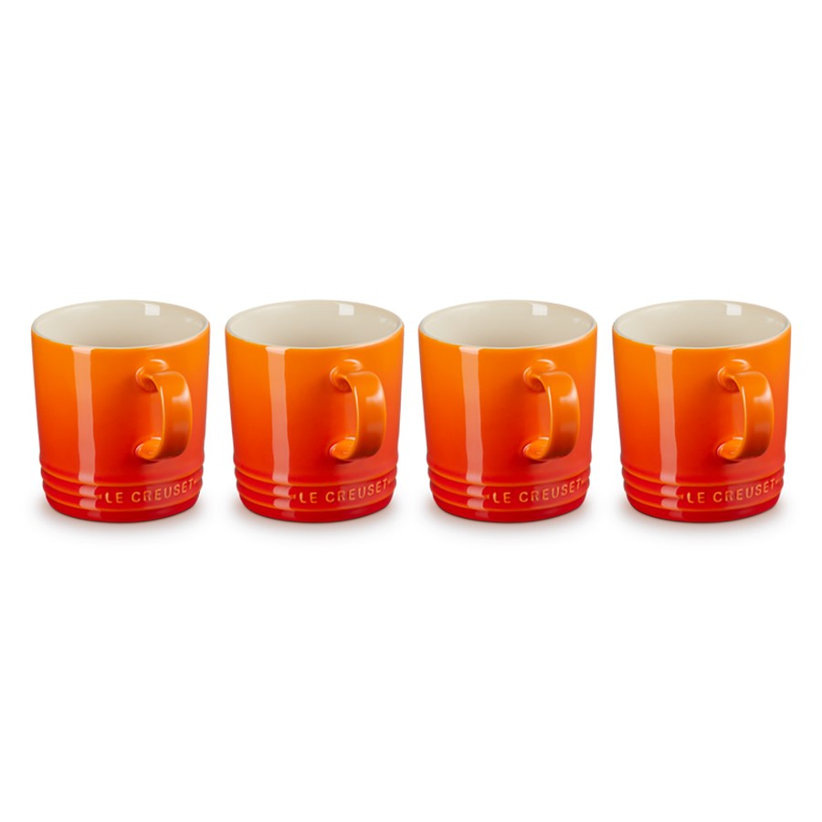additioanl image for  Le Creuset 4 Coffee Mugs Flame 350 ml 