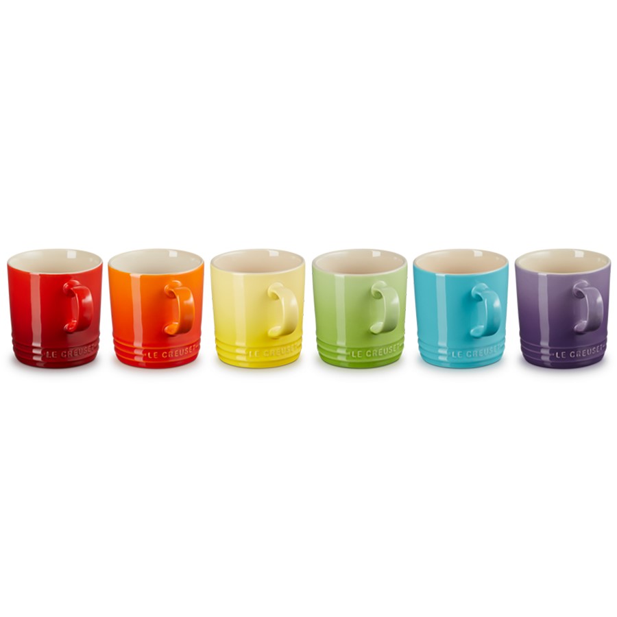 additioanl image for  Le Creuset 6 Coffee Mugs Rainbow 350 ml 