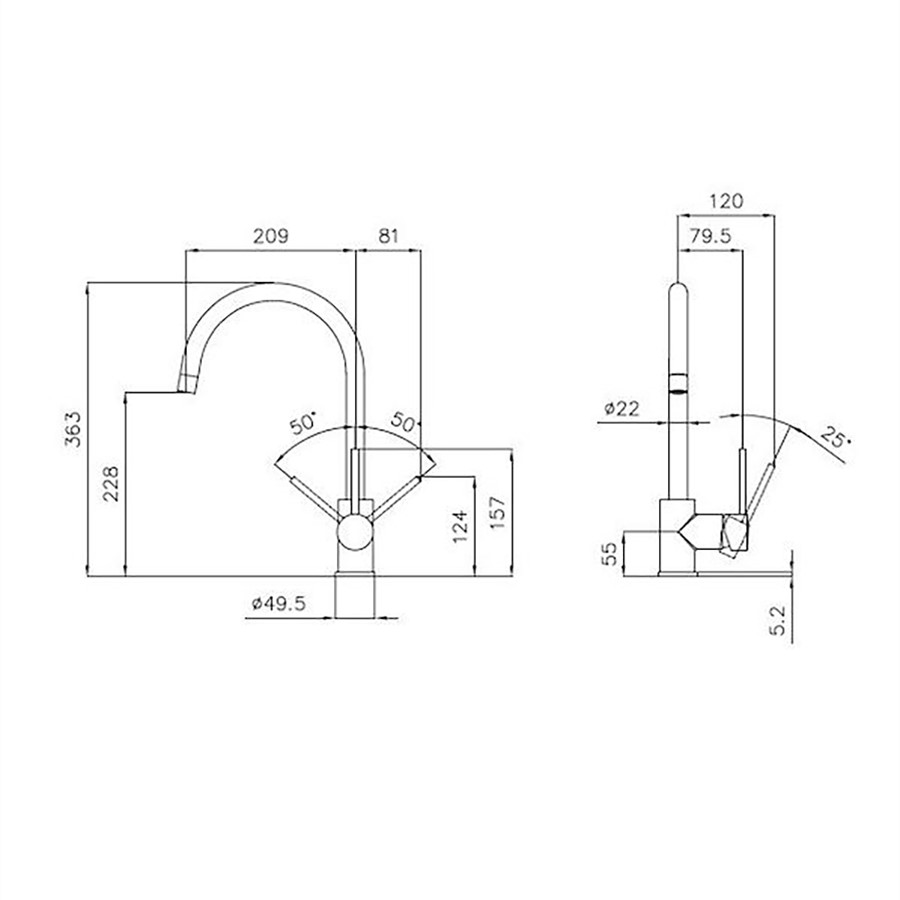 additioanl image for  Foster Kitchen Tap Alto Lever Chrome 