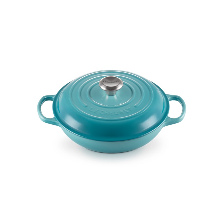 additioanl image for  Le Creuset Shallow Sign. Braiser Teal 26 