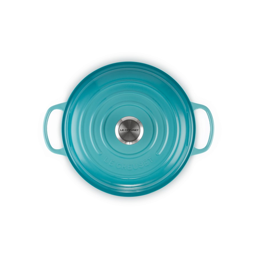 additioanl image for  Le Creuset Shallow Sign. Braiser Teal 26 