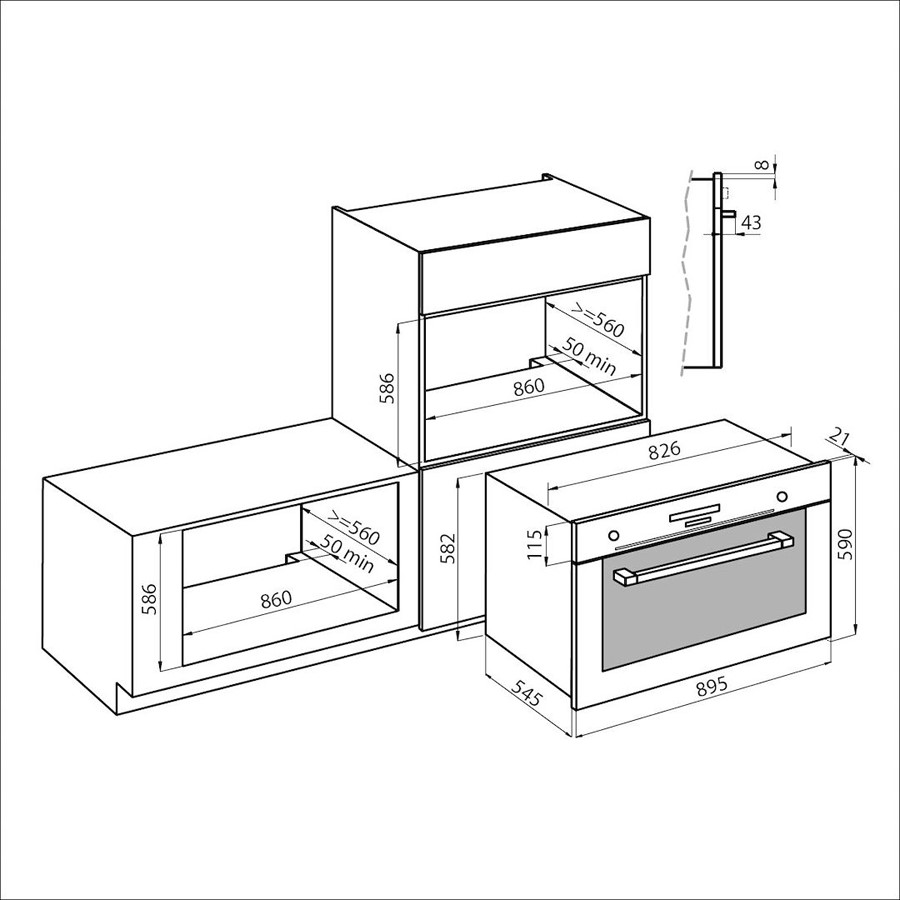 additioanl image for  Foster Oven KE B/In S/Steel +Glass 90 cm 