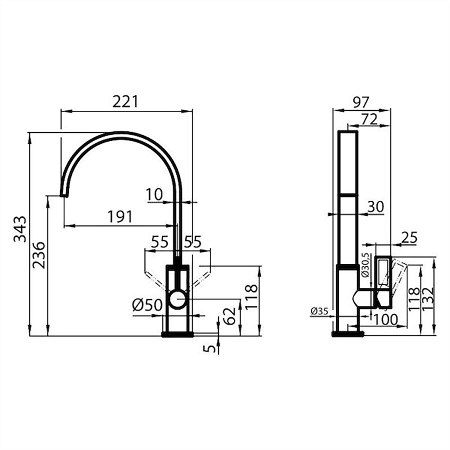 additioanl image for  Foster Kitchen Mixer 1/2 Circle Chrome 