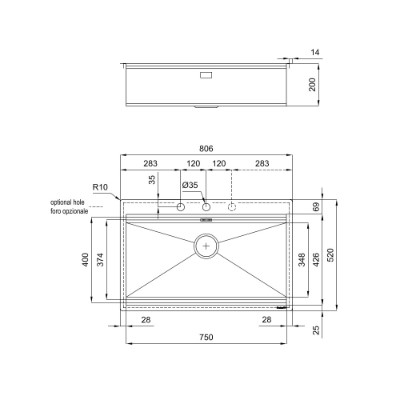 additioanl image for  Foster Sink Milanello Gold Flush Mount 