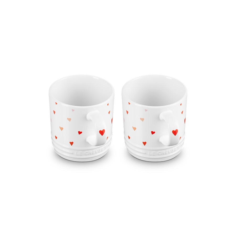 additioanl image for  Le Creuset 2 White Heart Mugs 350 ml. 