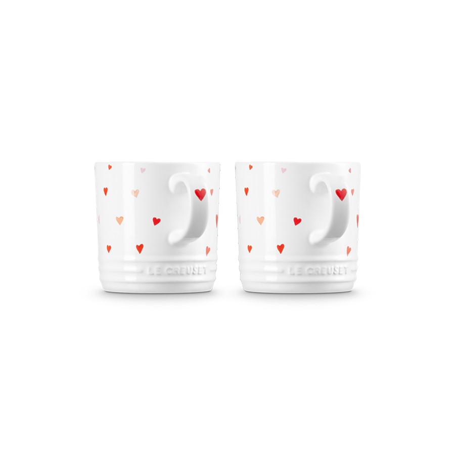 additioanl image for  Le Creuset 2 White Heart Mugs 350 ml. 
