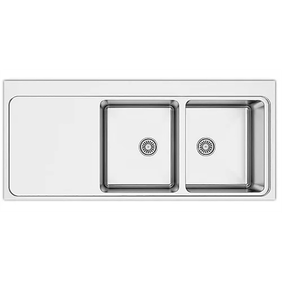 product image Asil 2 Bowl Sink 116 x 52 cm Left Drain Flush Mount