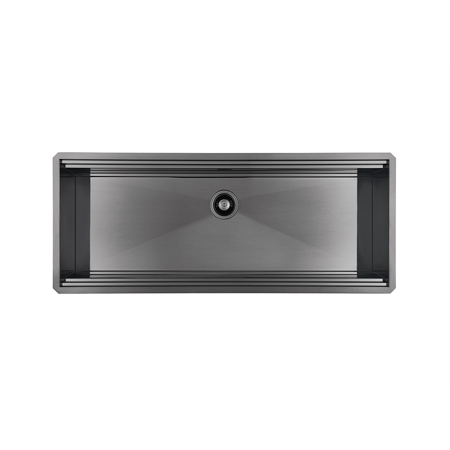 product image Foster Sink H/Hour Gun Metal U/Mount 8100600 Black Grid 
8200002 Bamboo chopping Board