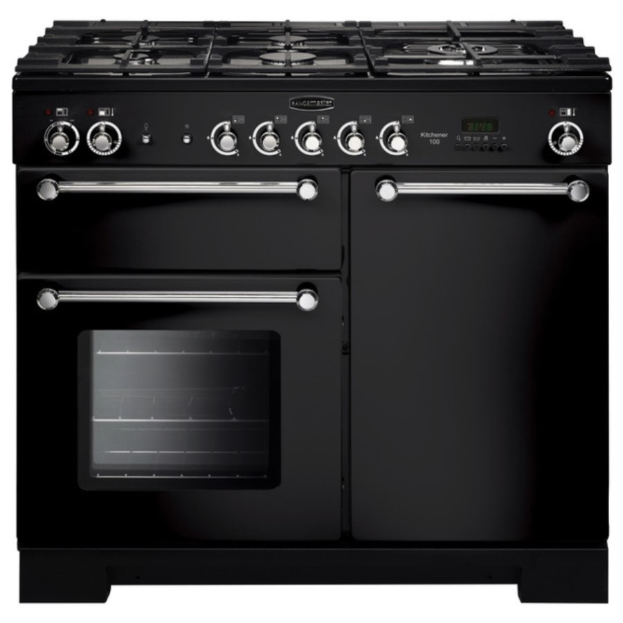 product image RangeM Kitchener 100 DF Black Chrome H 90.50 / 93.00 cm x W 99.40 cm x D 60.40 cm