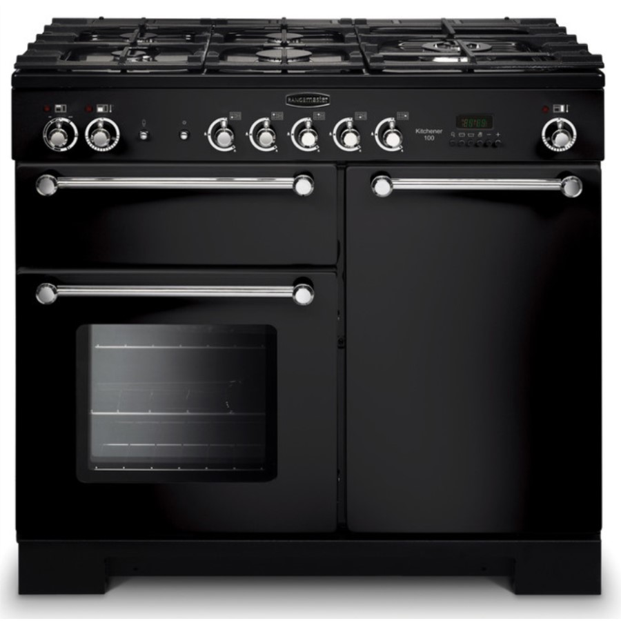 product image RangeM Kitchener 100 NG Black Chrome H 90.50 / 93.00 cm x W 99.40 cm x D 60.40 cm