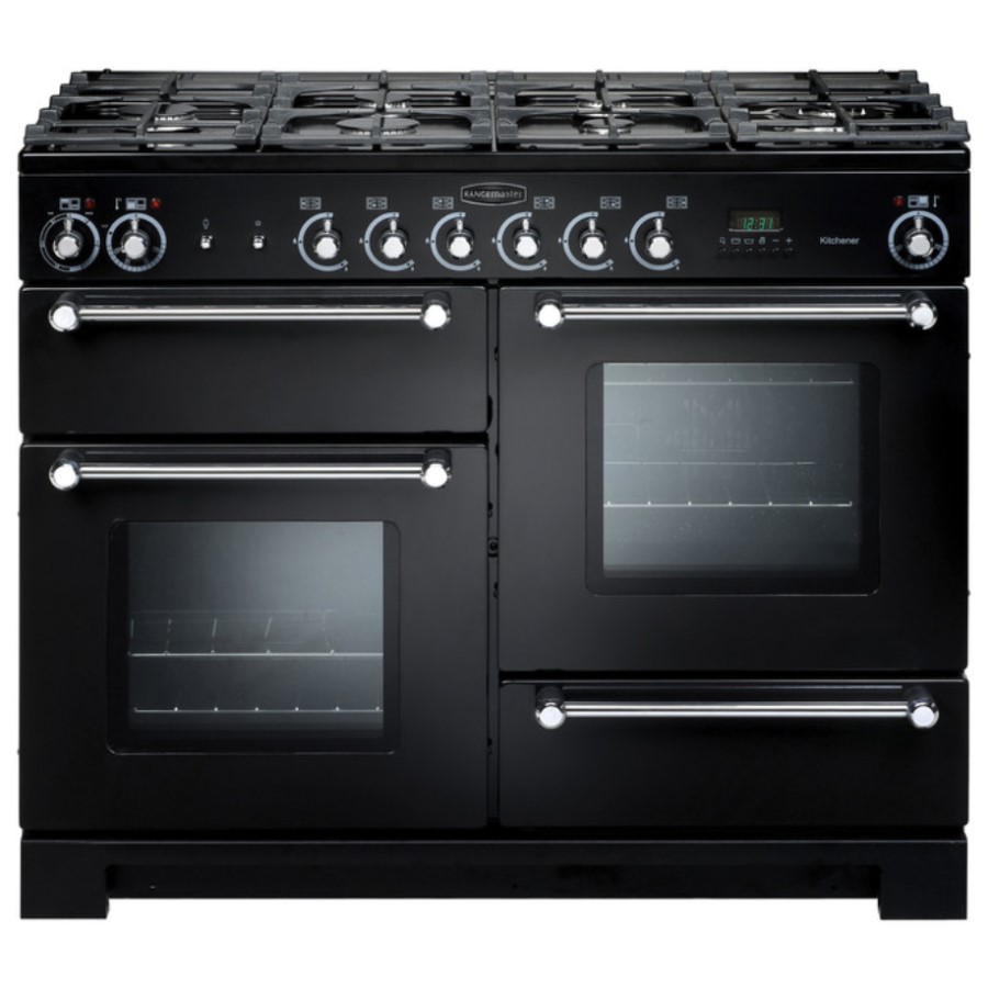 product image RangeM Kitchener 110 DF Black Chrome H 90.50 / 93.00 cm x W 109.20 cm x D 60.40 cm