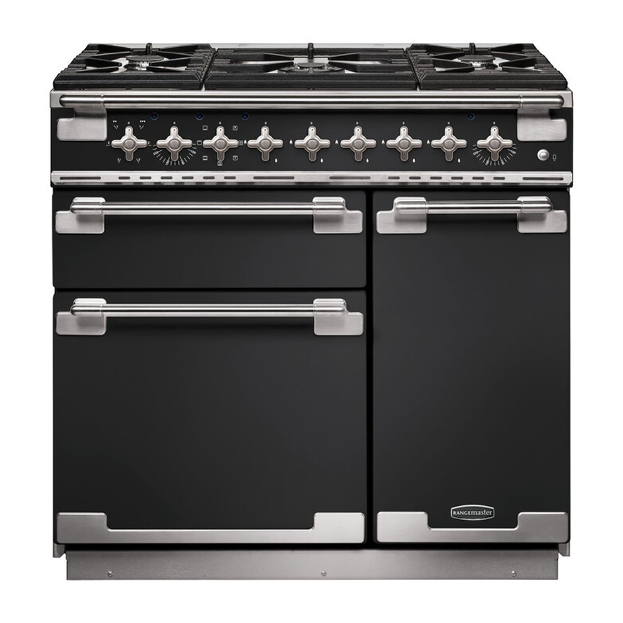 product image RangeM Elise 90 DF  Charcoal Black H 91.00 / 93.50 cm x W 109.20 cm x D 59.80 cm