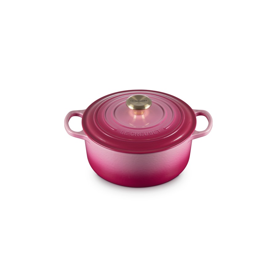 product image Le Creuset Round Cass. Berry Light 24 cm Gold Knob
