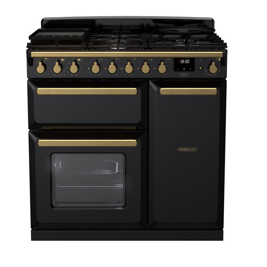 product image RangeM  Estel DLX D.Fuel  GLS Blk 90cm H 89.50cm x W 99.40cm x D 65.40cm