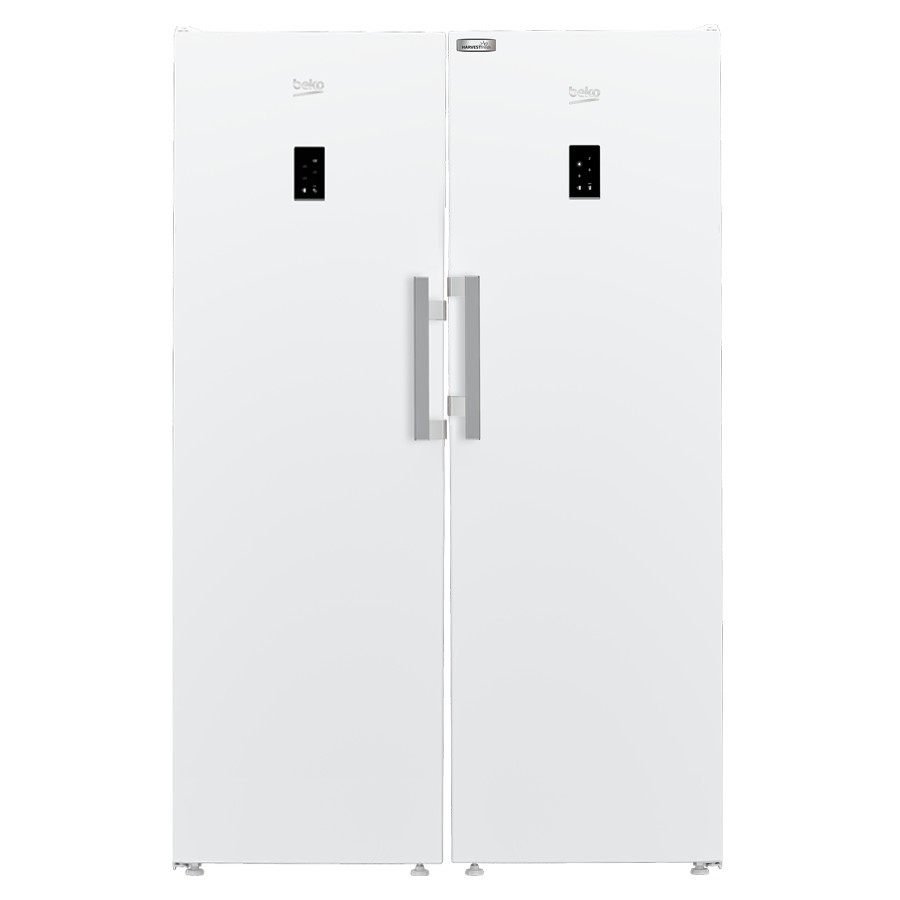 product image Beko Larder Side By Side 185x60cm White B3RMFNE314W1  
Beko Larder Freezer No Frost White 286 L 
B3RMLNE444HW1 
Beko Larder Fridge No Frost White 365 L