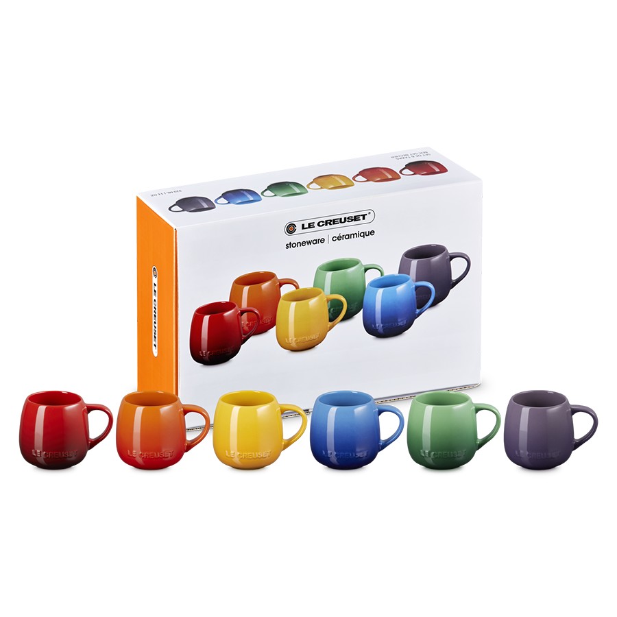 product image Le Creuset Rainbow Set of 6 Coupe Mugs 