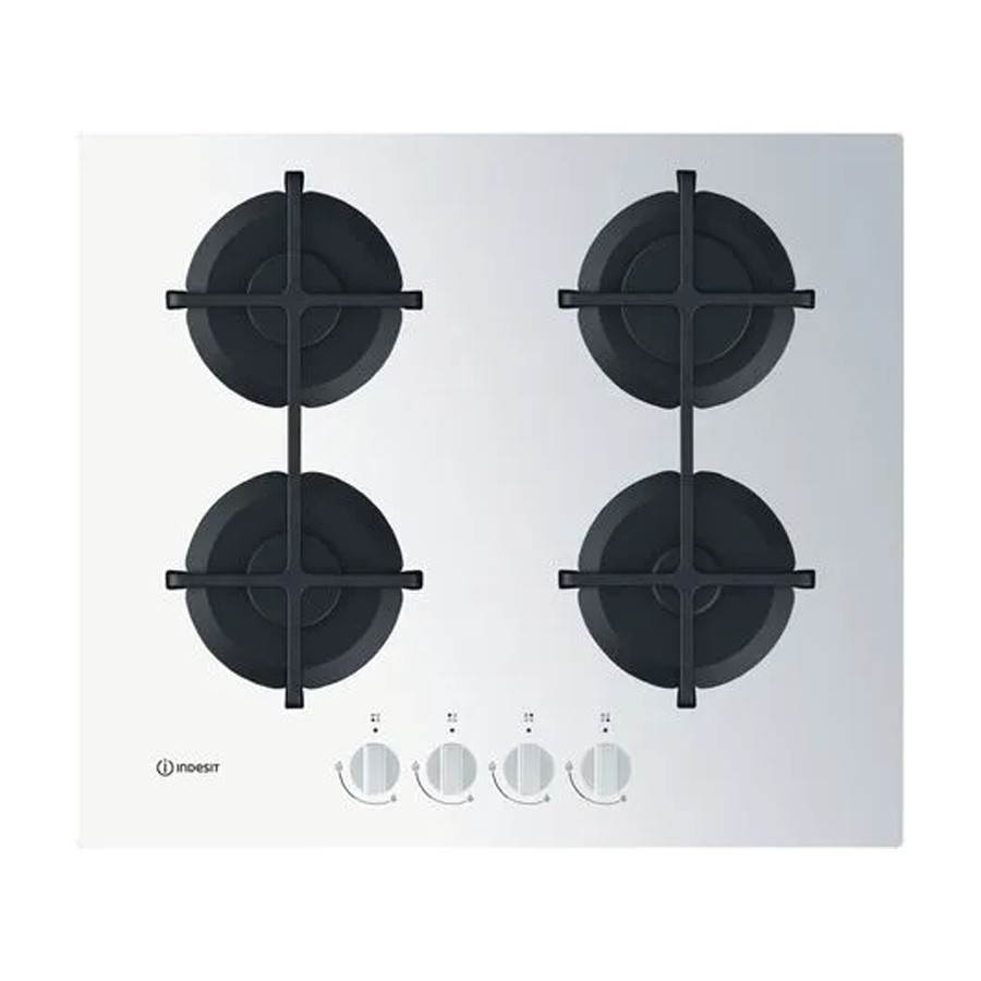 product image Indesit Hob Gas 4 Burners White Glass H 4.9cm x D 51.0cm x W 59.0