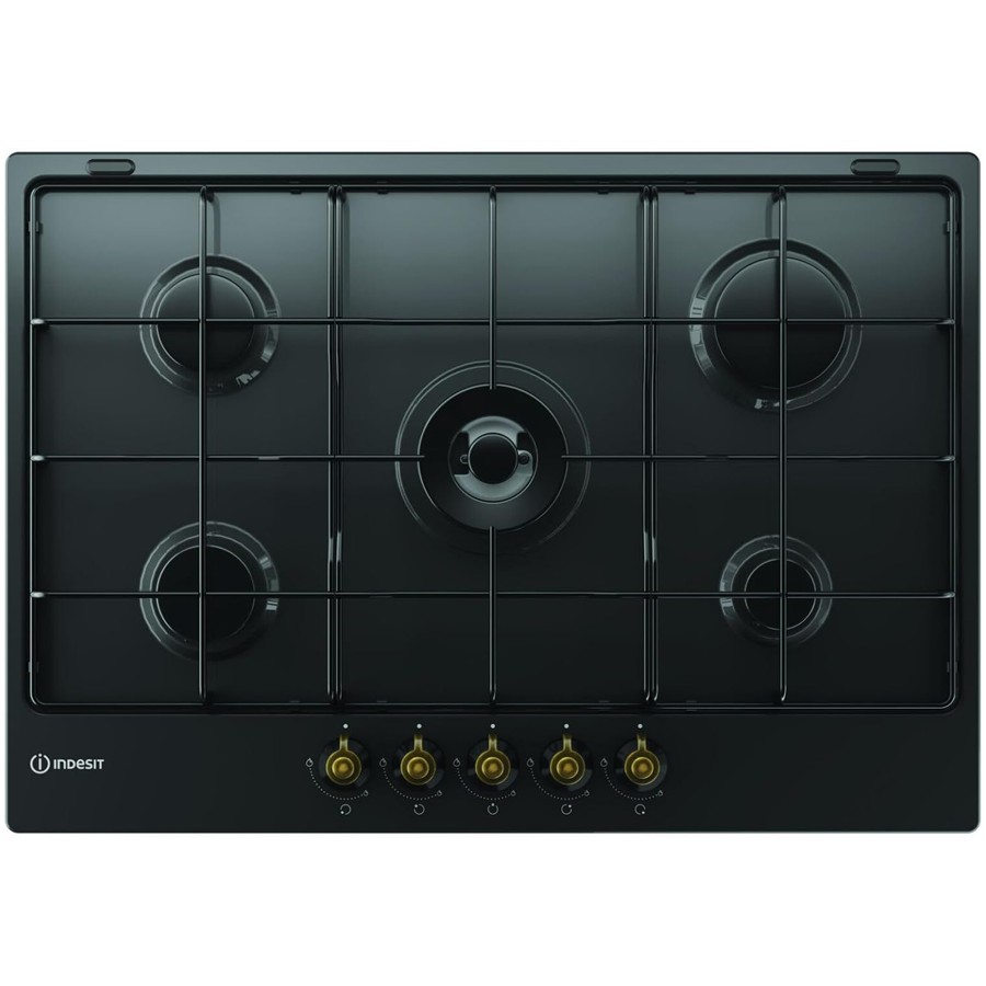 product image Indesit Hob Gas 5 Burners Black 75 cm H 3.3cm x W 75.0cm x D 51.0cm